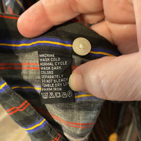 Vintage Polo Jeans Co. Ralph Lauren Striped Shirt Men’s L Y2K Made in Taiwan - Picture 4 of 6